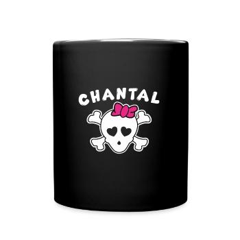Piratin Chantal Design für Mädchen und Frauen - Tasse einfarbig - Schwarz - Vorne