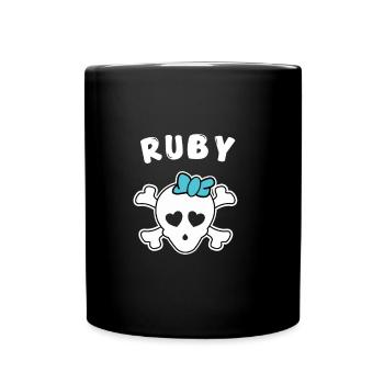 Piratin Ruby Design für Mädchen und Frauen - Tasse einfarbig - Schwarz - Vorne