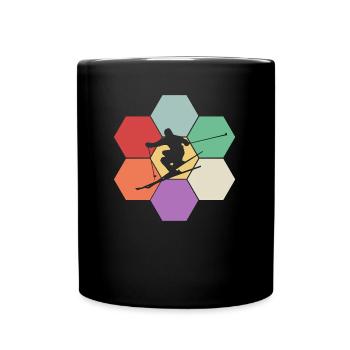 Ski Skifahren Skier Skiing - Tasse einfarbig - Schwarz - Vorne