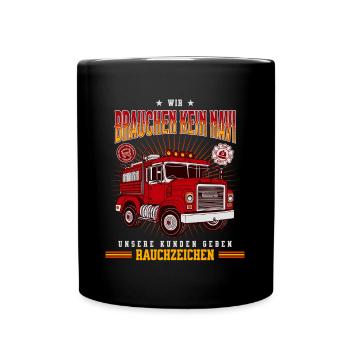 Fire Brigade | Fire | Fire Truck | Fireman - Full Colour Mug - black - Front