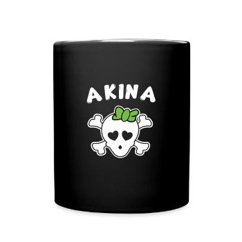 Piratin Akina Design für Mädchen und Frauen - Tasse einfarbig - Schwarz - Vorne