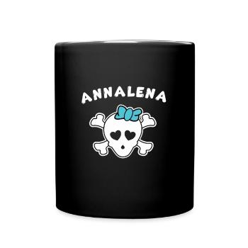 Piratin Annalena Design für Mädchen und Frauen - Tasse einfarbig - Schwarz - Vorne