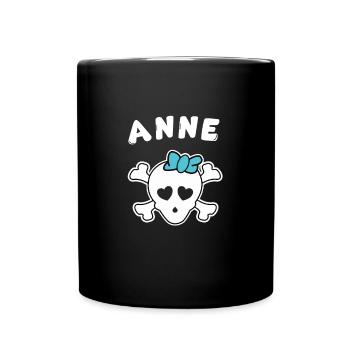 Piratin Anne Design für Mädchen und Frauen - Tasse einfarbig - Schwarz - Vorne