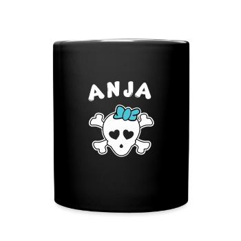 Piratin Anja Design für Mädchen und Frauen - Tasse einfarbig - Schwarz - Vorne