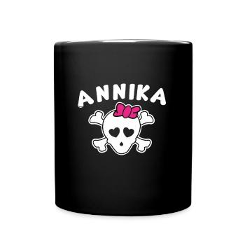 Piratin Annika Design für Mädchen und Frauen - Tasse einfarbig - Schwarz - Vorne