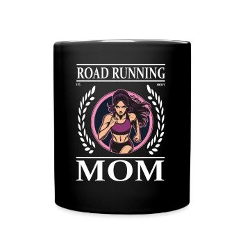 Road Running Mom - design cool pour coureur sur route - Mug uni - noir - Devant