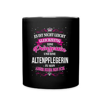 une infirmière en gériatrie et une princesse - Mug uni - noir - Devant