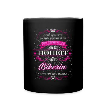 Votre Altesse le Motard entre dans la pièce - Mug uni - noir - Devant