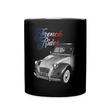 FRENCH RIDER, French car - Full Colour Mug - black - Front