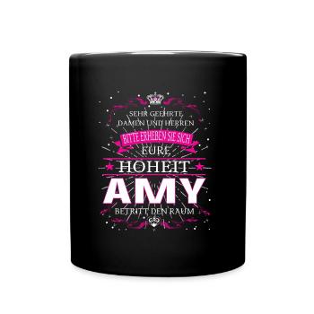 Votre Altesse Amy entre dans la pièce - Mug uni - noir - Devant