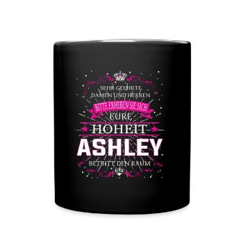 Votre Altesse Ashley entre dans la pièce - Mug uni - noir - Devant
