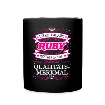 Qualitätsmerkmal Ruby einfach Erstklassig - Tasse einfarbig - Schwarz - Vorne