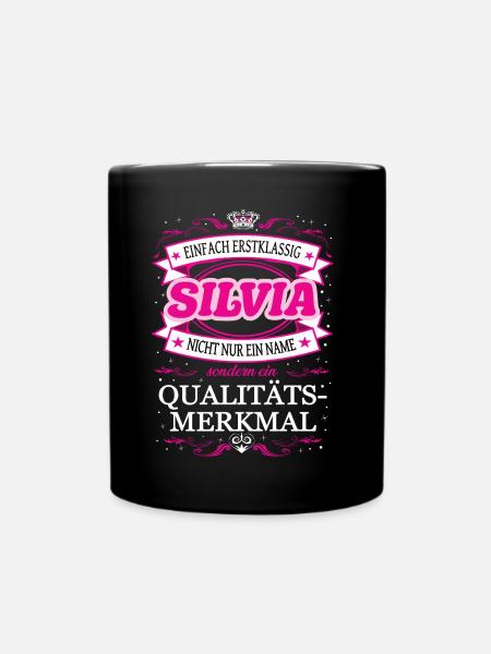 Qualitätsmerkmal Silvia einfach Erstklassig - Tasse einfarbig - Schwarz