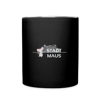 Stadtmaus Skyline Geschenkidee - Tasse einfarbig - Schwarz - Vorne