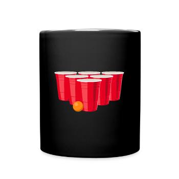 Bier Pong Trinkspiel Meister Trinkspiele - Tasse einfarbig - Schwarz - Vorne