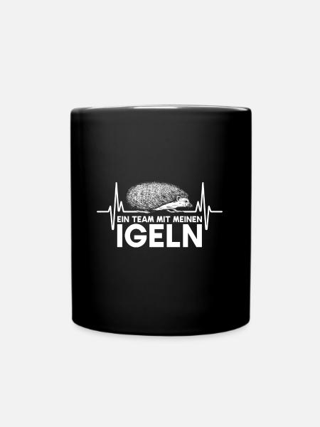 Igel Herzschlag Stacheltier - Tasse einfarbig - Schwarz