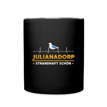 Julianadorp Möwe Herzschlag Niederlande - Tasse einfarbig - Schwarz - Vorne