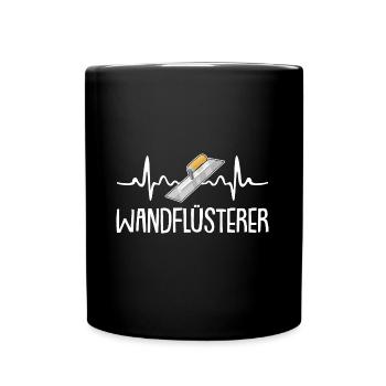 Stuckateur Gipser Spachtel Herzschlag - Tasse einfarbig - Schwarz - Vorne