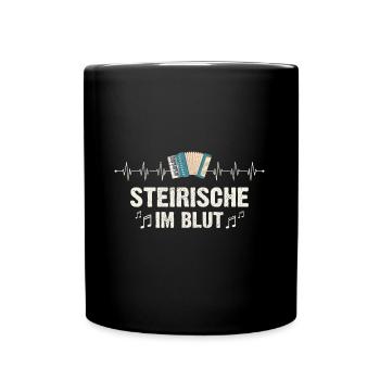 Akkordeon Steirische Herzschlag Harmonika - Tasse einfarbig - Schwarz - Vorne