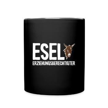 Lustiger Esel Spruch Bauernhof - Tasse einfarbig - Schwarz - Vorne