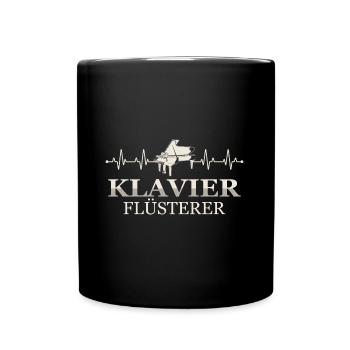 Klavier Flüsterer Herzschlag Piano Pianist - Tasse einfarbig - Schwarz - Vorne