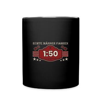 Echte Männer Fahren 1:50 Zweitakter - Tasse einfarbig - Schwarz - Vorne