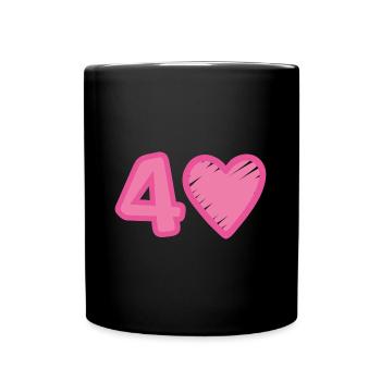 Cœur du 40e anniversaire - Mug uni - noir - Devant
