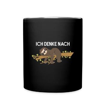 Sloth Faulenzer Süßes Faultier Geschenk - Tasse einfarbig - Schwarz - Vorne