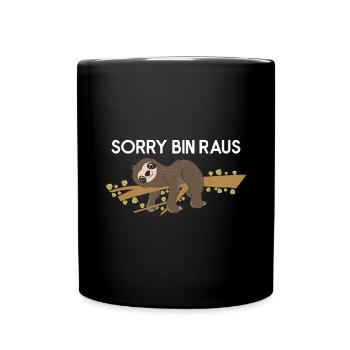 Sloth Faulenzer Süßes Faultier Geschenk - Tasse einfarbig - Schwarz - Vorne