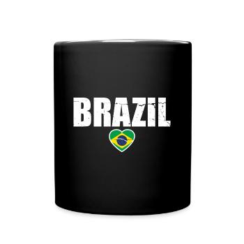 Brésil Brésil Drapeau brésilien - Mug uni - noir - Devant