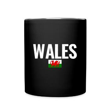 Wales Walisische Flagge Waliser - Tasse einfarbig - Schwarz - Vorne