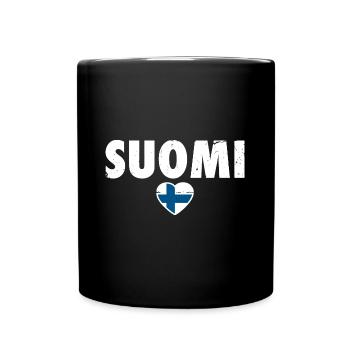 Suomi Finland Finnish flag Finn - Full Colour Mug - black - Front