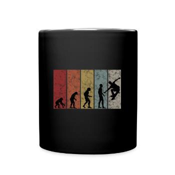 Skateboarder Skateboard Skater Skate Evolution - Tasse einfarbig - Schwarz - Vorne
