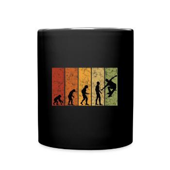Skateboarder Skateboard Skater Skate Evolution - Tasse einfarbig - Schwarz - Vorne