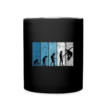 Skateboarder Skateboard Skater Skate Evolution - Tasse einfarbig - Schwarz - Vorne