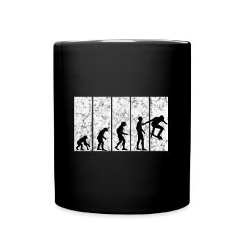 Skateboarder Skateboard Skater Skate Evolution - Tasse einfarbig - Schwarz - Vorne