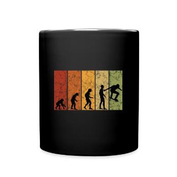 Skateboarder Skateboard Skater Skate Evolution - Tasse einfarbig - Schwarz - Vorne