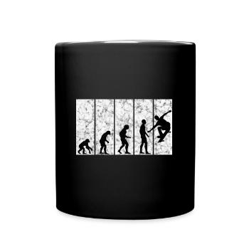 Skateboarder Skateboard Skater Evolution Skateing - Tasse einfarbig - Schwarz - Vorne