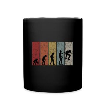 Skateboarder Skateboard Evolution Skate Skateing - Tasse einfarbig - Schwarz - Vorne