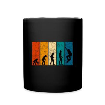 Evolution Skateboarder Skateboard Skater Skate - Tasse einfarbig - Schwarz - Vorne