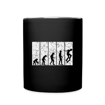 Evolution Skateboarder Skateboard Skater Skate - Tasse einfarbig - Schwarz - Vorne