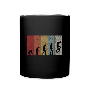Evolution Skateboarder Skateboard Skater Skate - Tasse einfarbig - Schwarz - Vorne