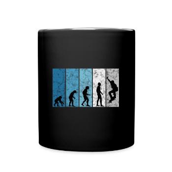 Evolution Skateboarder Skateboard Skater Skate - Tasse einfarbig - Schwarz - Vorne