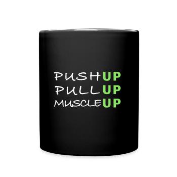Push pull muscle up | Fitness, Gym, Lifestyle - Full Colour Mug - black - Front