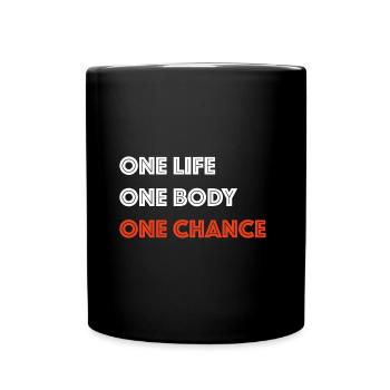 One Life one Body one Change | Fitness, Workout - Full Colour Mug - black - Front