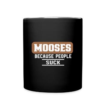 Mit Elch ist das Leben besser! Lustig Elch Spruch - Tasse einfarbig - Schwarz - Vorne