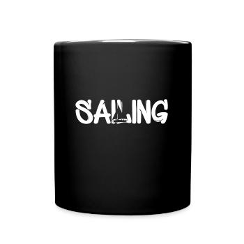 sailing mit segelschiff - Tasse einfarbig - Schwarz - Vorne
