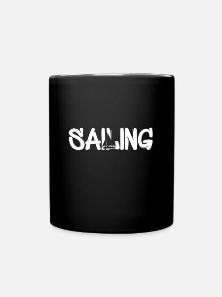 sailing mit segelschiff - Tasse einfarbig - Schwarz