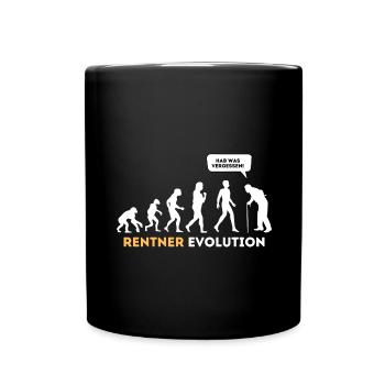 Rentner Evolution Lustig Ruhestand - Tasse einfarbig - Schwarz - Vorne