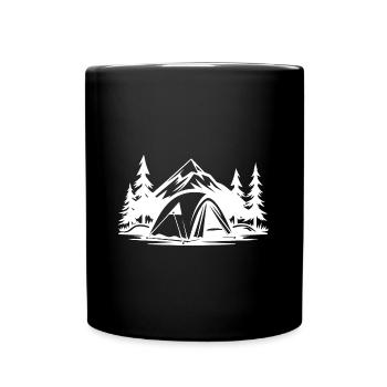 Camping Zelt Natur - Tasse einfarbig - Schwarz - Vorne
